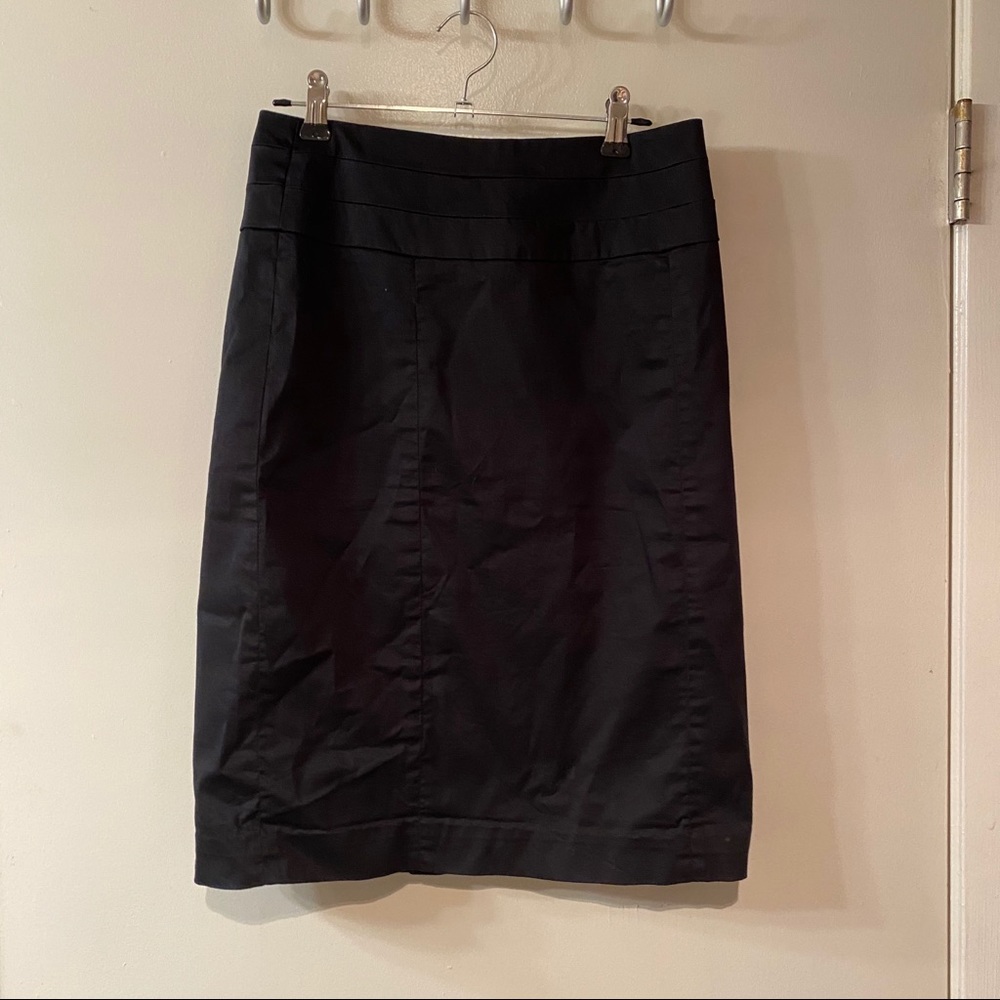 Solid Black H&M Zipper Back Pencil Skirt